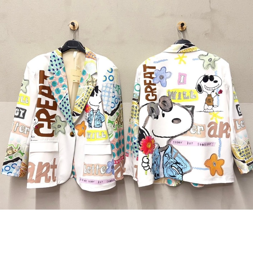 Colorful Graphic Jacket. Made in Italy  One Size - Picture 4 of 6